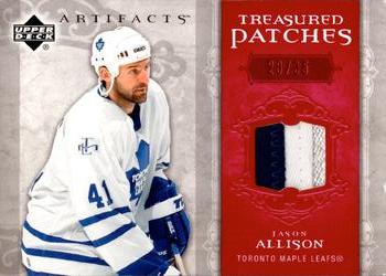 2006-07 Upper Deck Artifacts - Treasured Patches Red #TS-JA Jason Allison Front