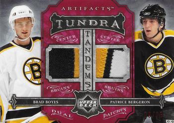 2006-07 Upper Deck Artifacts - Tundra Tandems Dual Patches Red #TT-BB Brad Boyes / Patrice Bergeron Front