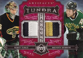 2006-07 Upper Deck Artifacts - Tundra Tandems Dual Patches Red #TT-TM Marty Turco / Brenden Morrow Front