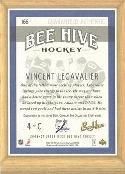 2006-07 Upper Deck Beehive - 5x7 Photo Cards #166 Vincent Lecavalier Back