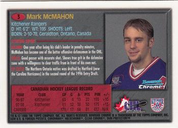 1998 Bowman Chrome CHL #3 Mark McMahon Back