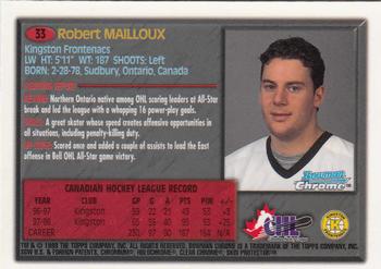 1998 Bowman Chrome CHL #33 Robert Mailloux Back