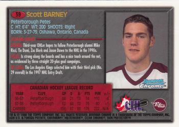 1998 Bowman Chrome CHL #39 Scott Barney Back