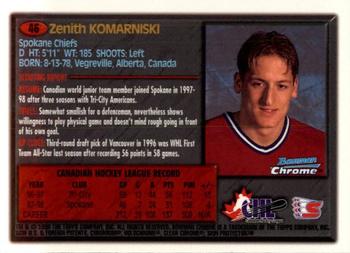 1998 Bowman Chrome CHL #46 Zenith Komarniski Back