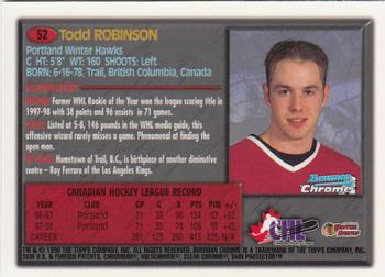 1998 Bowman Chrome CHL #52 Todd Robinson Back
