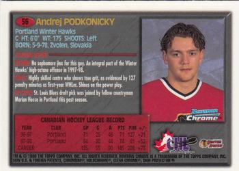 1998 Bowman Chrome CHL #56 Andrej Podkonicky Back