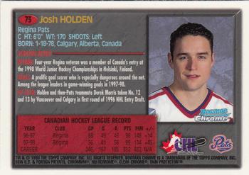 1998 Bowman Chrome CHL #73 Josh Holden Back