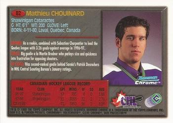 1998 Bowman Chrome CHL #82 Mathieu Chouinard Back