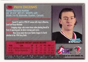 1998 Bowman Chrome CHL #100 Pierre Dagenais Back