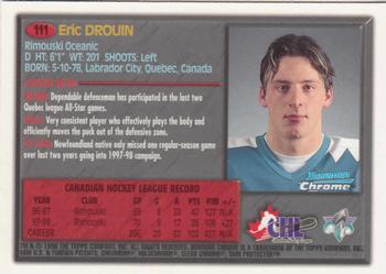 1998 Bowman Chrome CHL #111 Eric Drouin Back