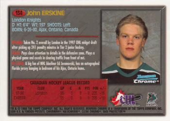 1998 Bowman Chrome CHL #134 John Erskine Back
