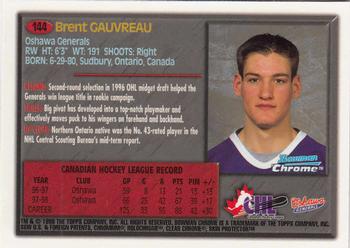 1998 Bowman Chrome CHL #144 Brent Gauvreau Back