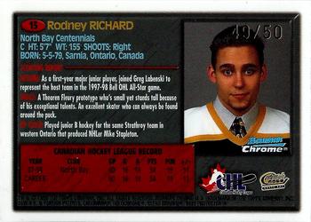 1998 Bowman Chrome CHL - Golden Anniversary #13 Rodney Richard Back