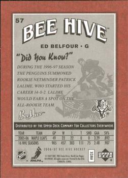 2006-07 Upper Deck Beehive - Red Facsimile Signatures #57 Ed Belfour Back