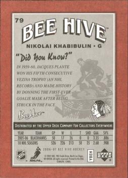 2006-07 Upper Deck Beehive - Red Facsimile Signatures #79 Nikolai Khabibulin Back