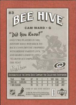 2006-07 Upper Deck Beehive - Red Facsimile Signatures #83 Cam Ward Back