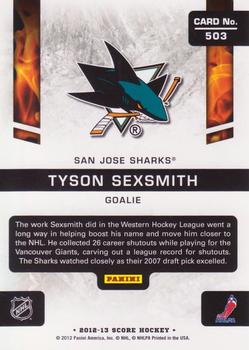 2012-13 Score #503 Tyson Sexsmith Back