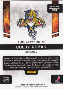 2012-13 Score #509 Colby Robak Back