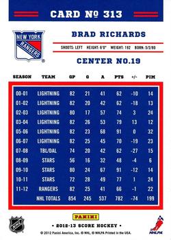 2012-13 Score #313 Brad Richards Back
