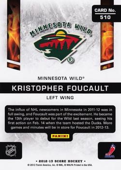 2012-13 Score #510 Kristopher Foucault Back