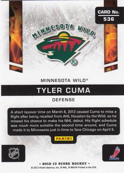 2012-13 Score #536 Tyler Cuma Back
