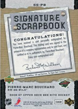2006-07 Upper Deck Beehive - Signature Scrapbook #SS-PB Pierre-Marc Bouchard Back