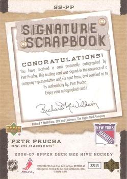 2006-07 Upper Deck Beehive - Signature Scrapbook #SS-PP Petr Prucha Back