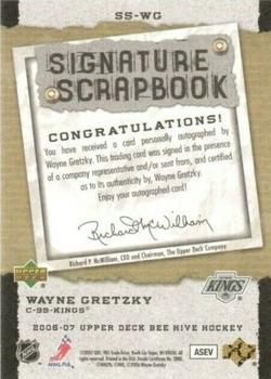 2006-07 Upper Deck Beehive - Signature Scrapbook #SS-WG Wayne Gretzky Back