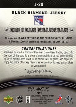 2006-07 Upper Deck Black Diamond - Jerseys #J-SN Brendan Shanahan Back