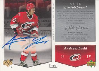 2006-07 Upper Deck MVP - One on One Autographs #OA-CL Erik Cole / Andrew Ladd Back