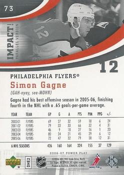 2006-07 Upper Deck Power Play - Impact! #73 Simon Gagne Back