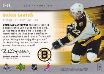 2006-07 Upper Deck Power Play - The Specialists #S-BL Brian Leetch Back