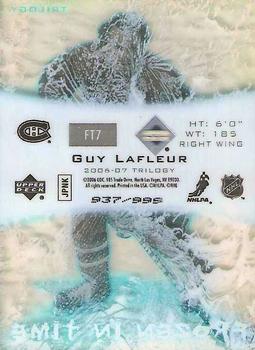 2006-07 Upper Deck Trilogy - Frozen In Time #FT7 Guy Lafleur Back