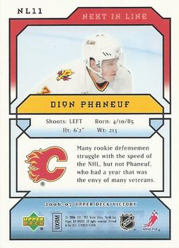 2006-07 Upper Deck Victory - Next in Line #NL11 Dion Phaneuf Back