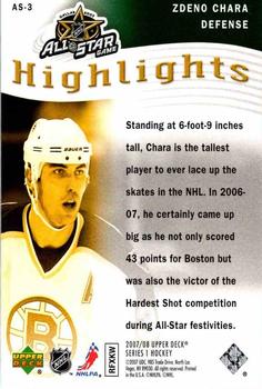 2007-08 Upper Deck - All-Star Highlights #AS-3 Zdeno Chara Back