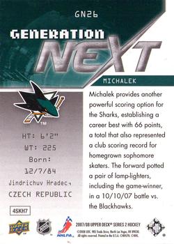 2007-08 Upper Deck - Generation Next #GN26 Milan Michalek Back