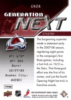 2007-08 Upper Deck - Generation Next #GN28 Paul Stastny Back