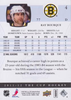 2011-12 Upper Deck The Cup #4 Ray Bourque Back