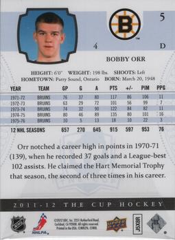 2011-12 Upper Deck The Cup #5 Bobby Orr Back