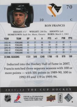 2011-12 Upper Deck The Cup #70 Ron Francis Back