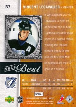2007-08 Upper Deck - NHL's Best #B7 Vincent Lecavalier Back