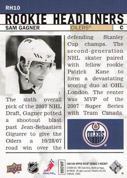 2007-08 Upper Deck - Rookie Headliners #RH10 Sam Gagner Back