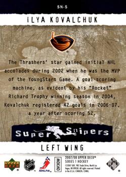 2007-08 Upper Deck - Super Snipers #SN-5 Ilya Kovalchuk Back