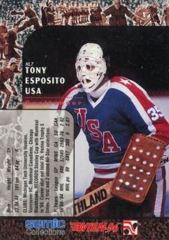1996 Semic Collections Wien-96 - Hockey Legends #HL7 Tony Esposito Back