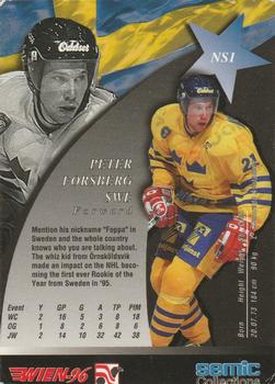 1996 Semic Collections Wien-96 - Nordic Stars #NS1 Peter Forsberg Back