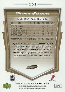 2007-08 Upper Deck MVP - Gold Scripts #101 Teemu Selanne Back