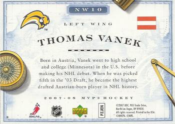 2007-08 Upper Deck MVP - New World Order #NW10 Thomas Vanek Back