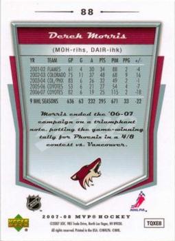 2007-08 Upper Deck MVP - Super Scripts #88 Derek Morris Back