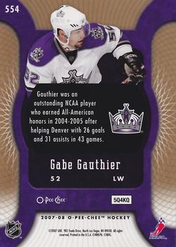 2007-08 O-Pee-Chee - Silver #554 Gabe Gauthier Back