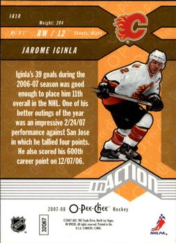 2007-08 O-Pee-Chee - In Action #IA10 Jarome Iginla Back
